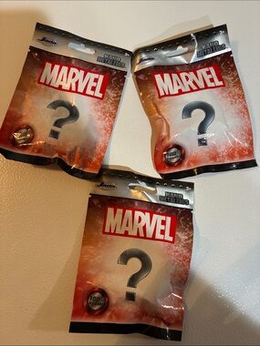 3 Marvel Nano Metalfigs Mystery Blind Bag - Red and Orange Packaging